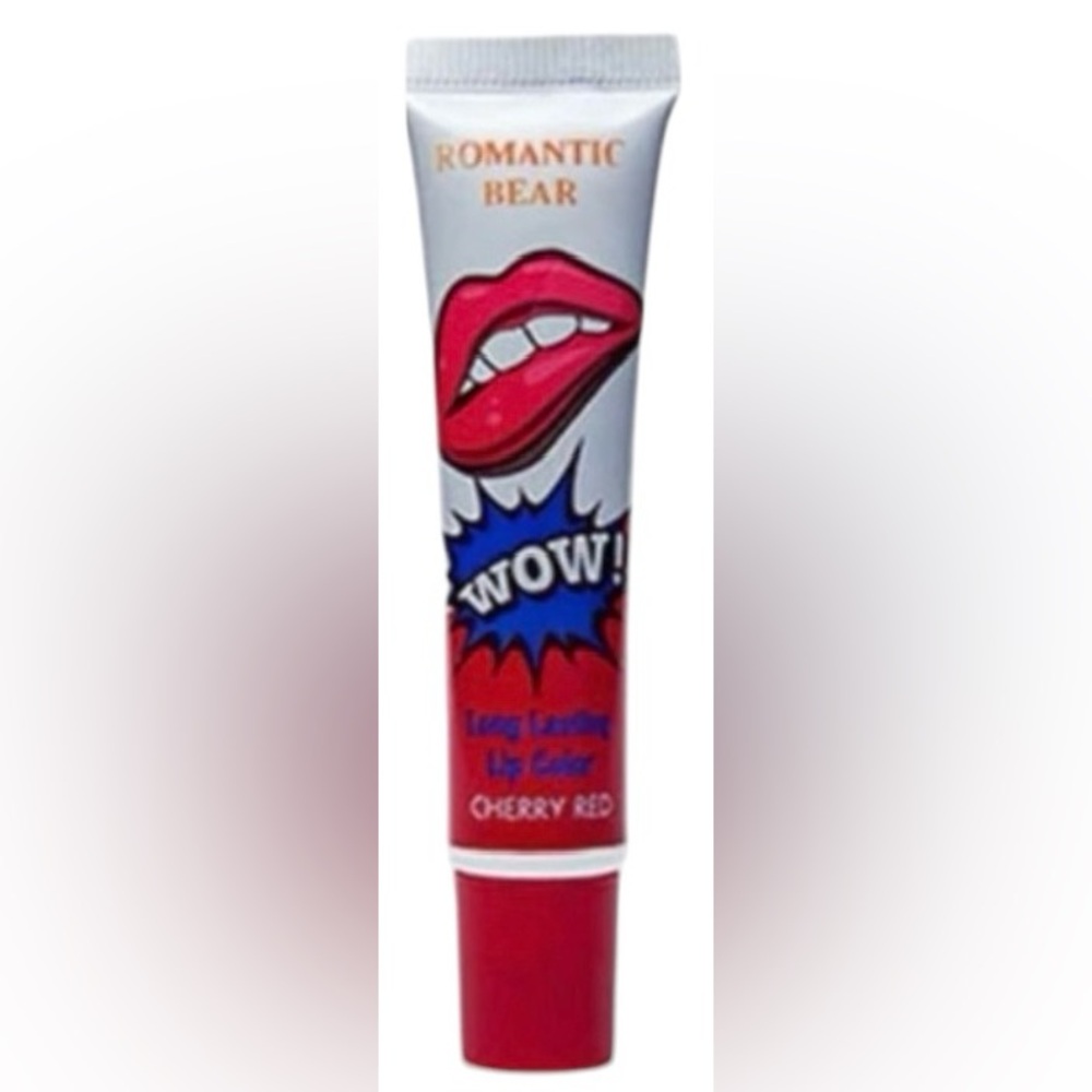 ⚫️ Korean WOW Romantic Bear Cherry Red Peel Off Tattoo Lip Stain Lip Gloss